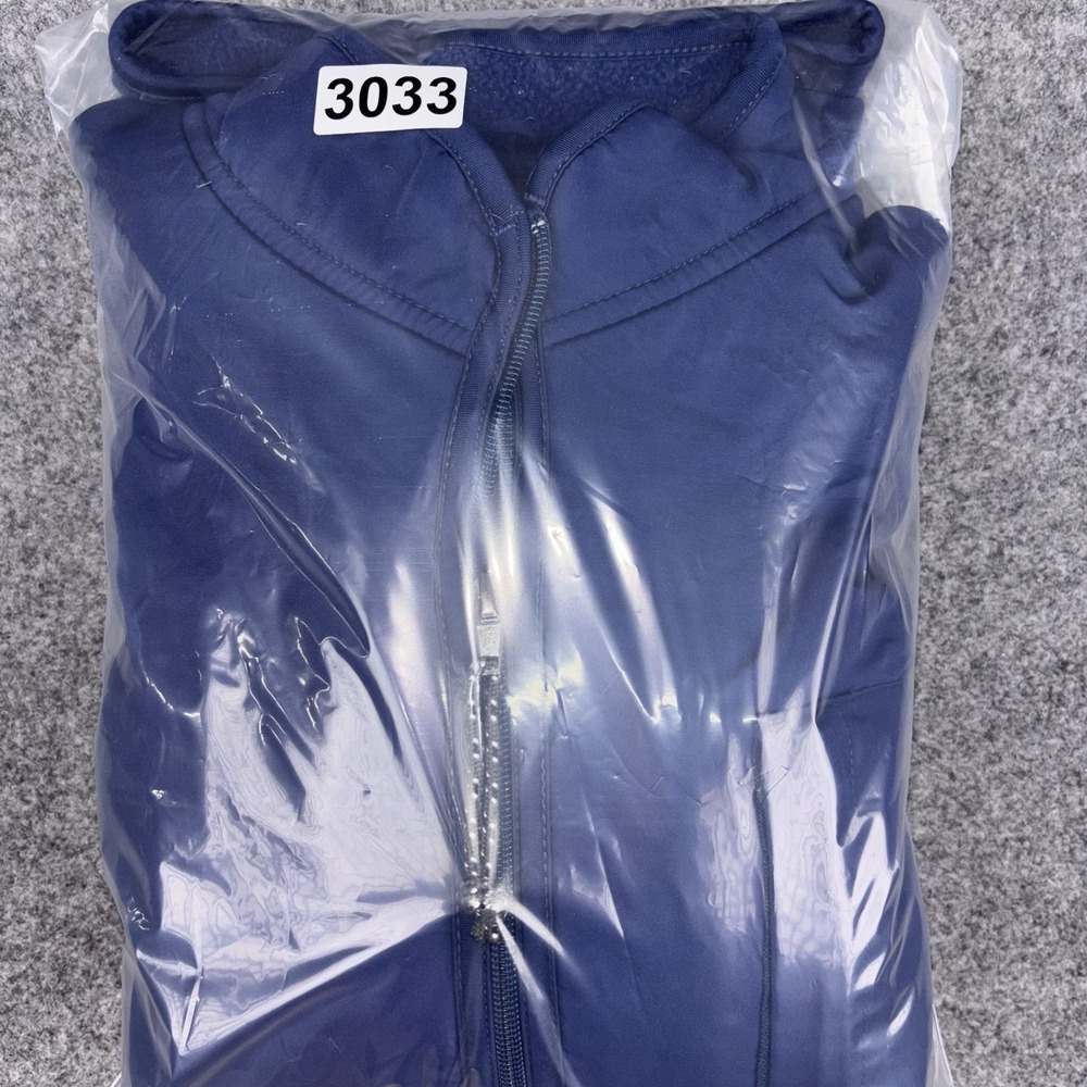Chaps Fleece Jacket Men's Large Blue Full Zip Polyester Outdoor Hiking Y2K Coat - Picture 13 of 13